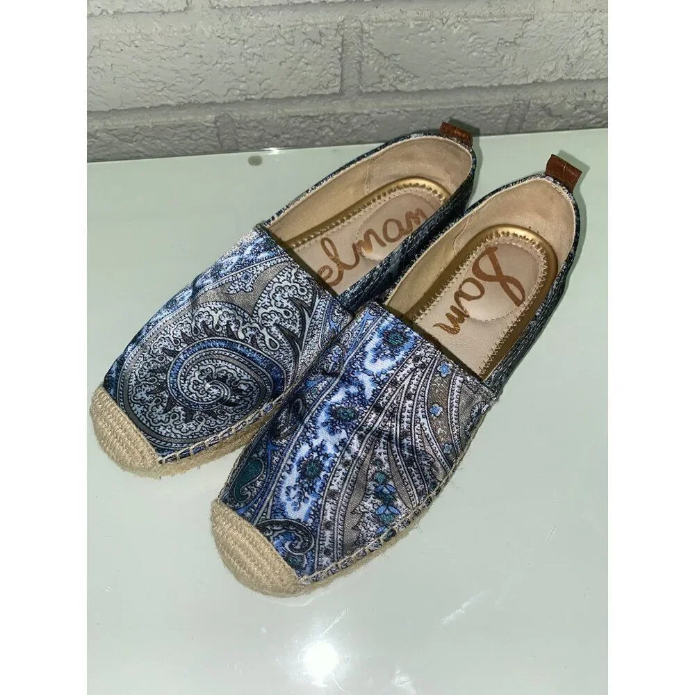 Sam Edelman Paisley Print Fabric Espadrille Shoes Size 5.5M